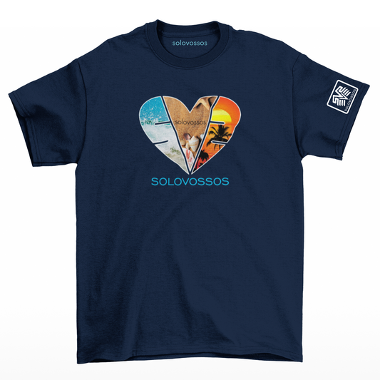 Heart waves sand sunset