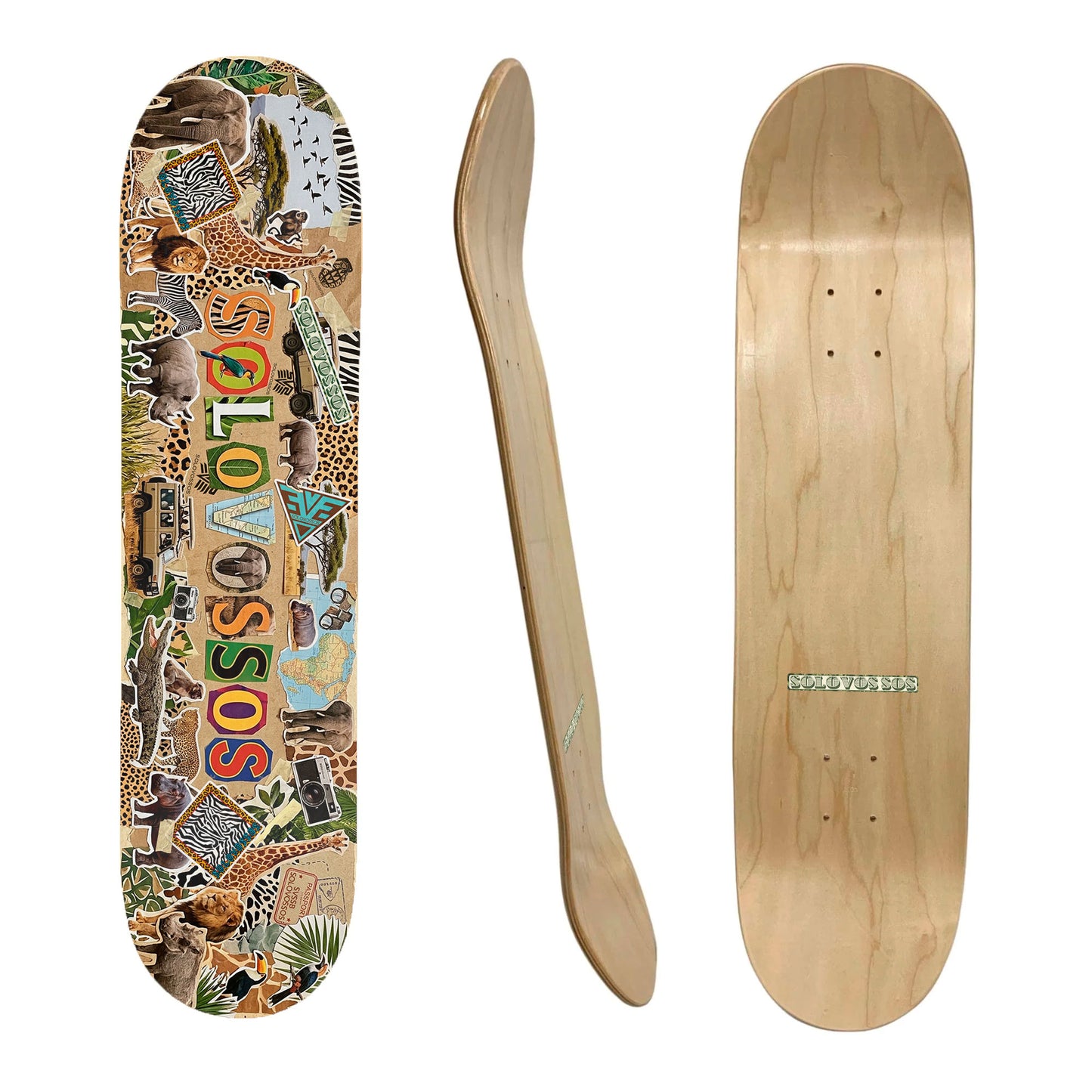 Safari Collage solovossos Skateboard Deck