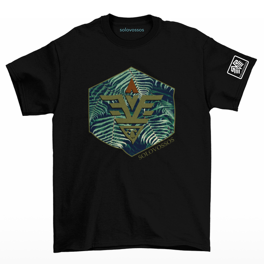 svs v logo hexagon and leaves