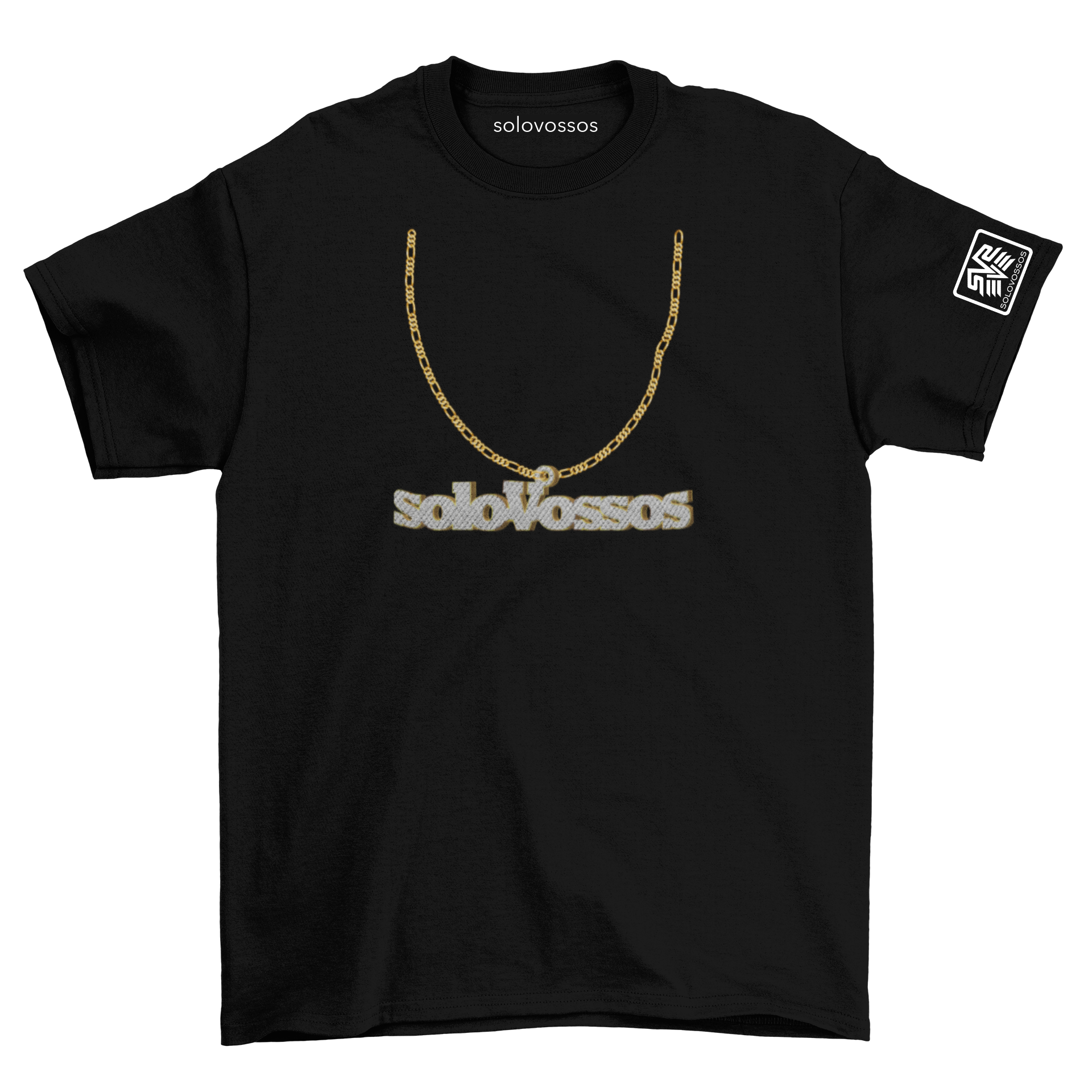 sVs text gold chain charm – solo vos sos