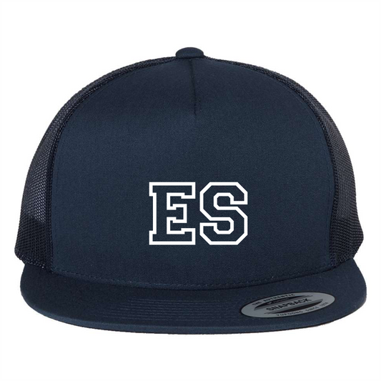 ES El Salvador white navy trucker hat