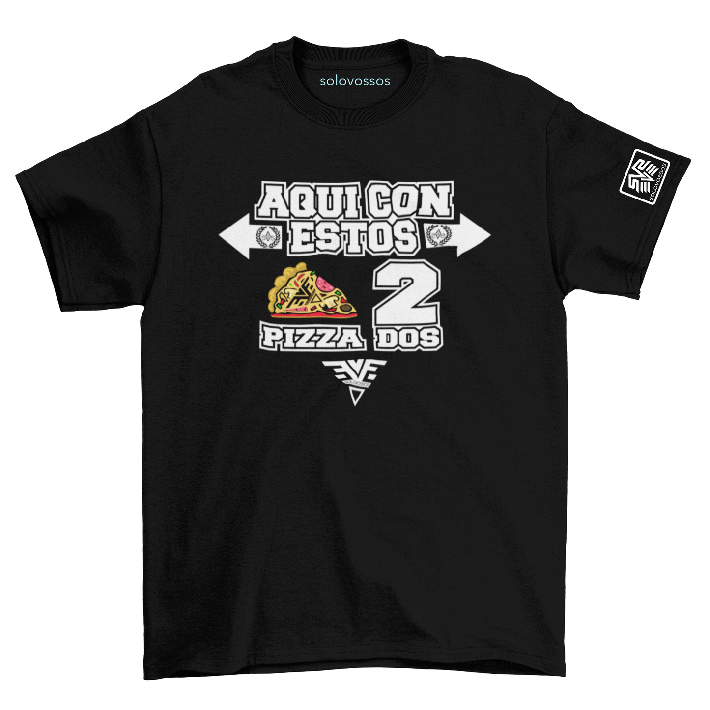 Aquí con estas pizzas dos 