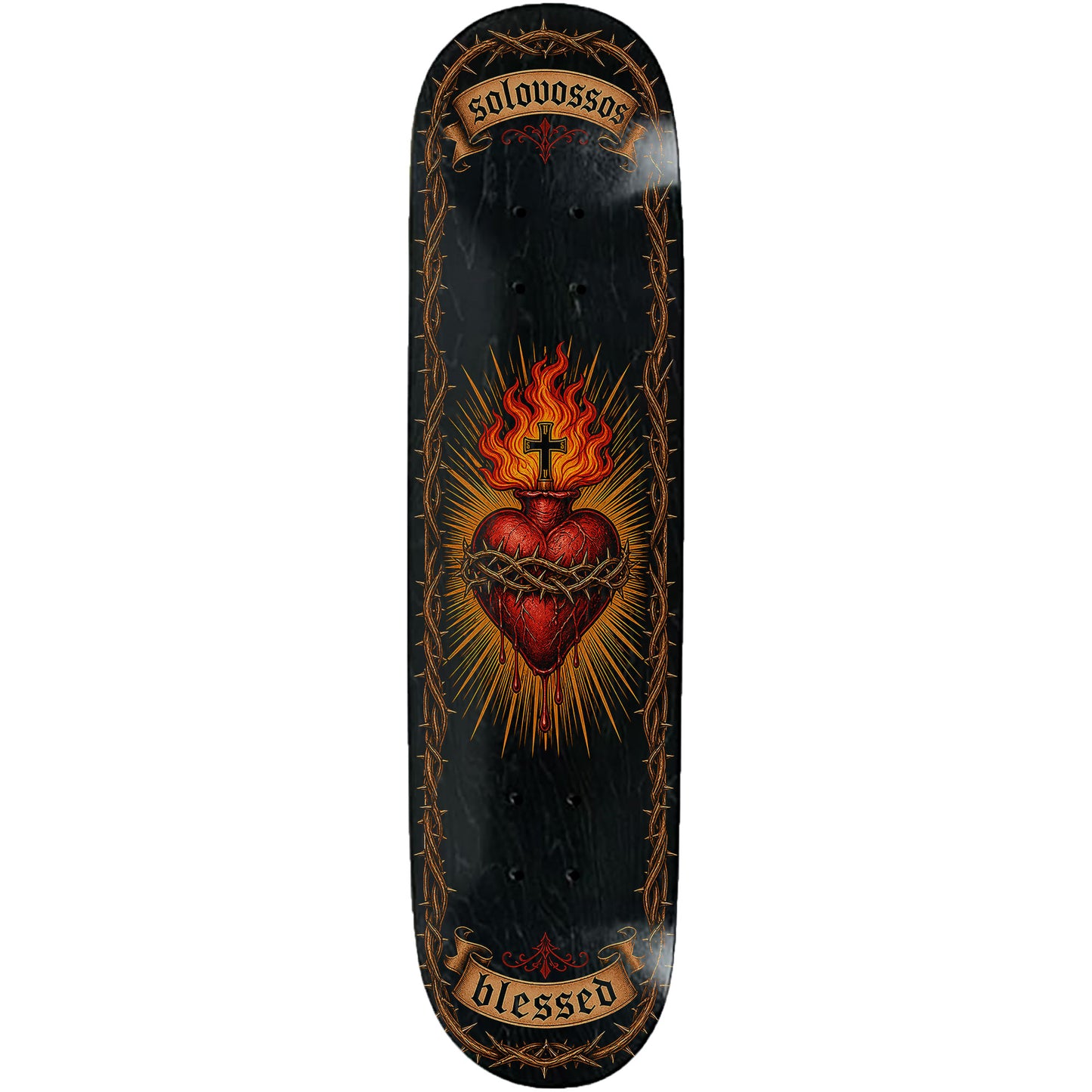 Sacred Heart and thorns Skateboard deck